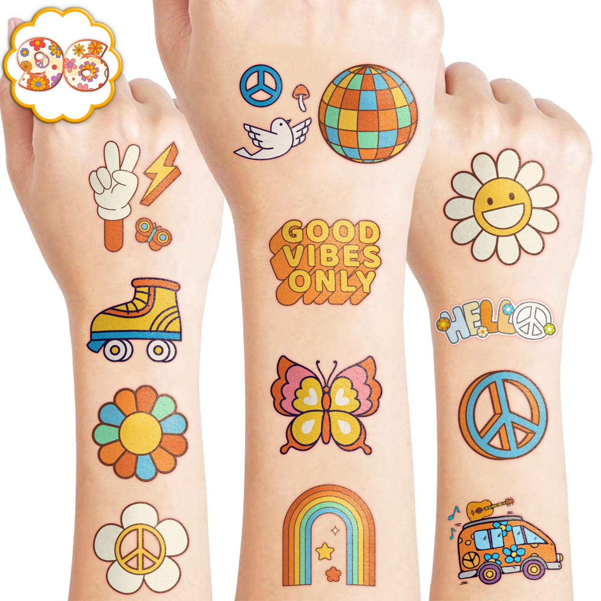 Generic party setup with tattoos used as favors showing festive impact benefit
