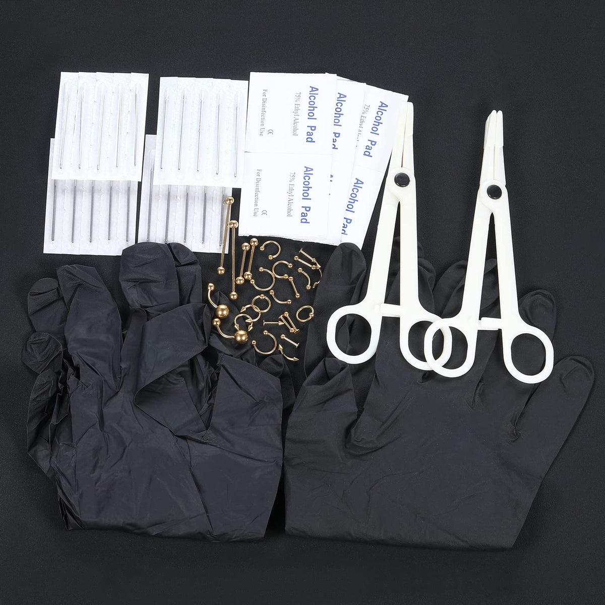 Generic demonstration of kit in use with gloves and clamp showing cleaner procedure