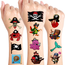 Generic brand front packaging showing 96 pirate tattoos and party-ready display