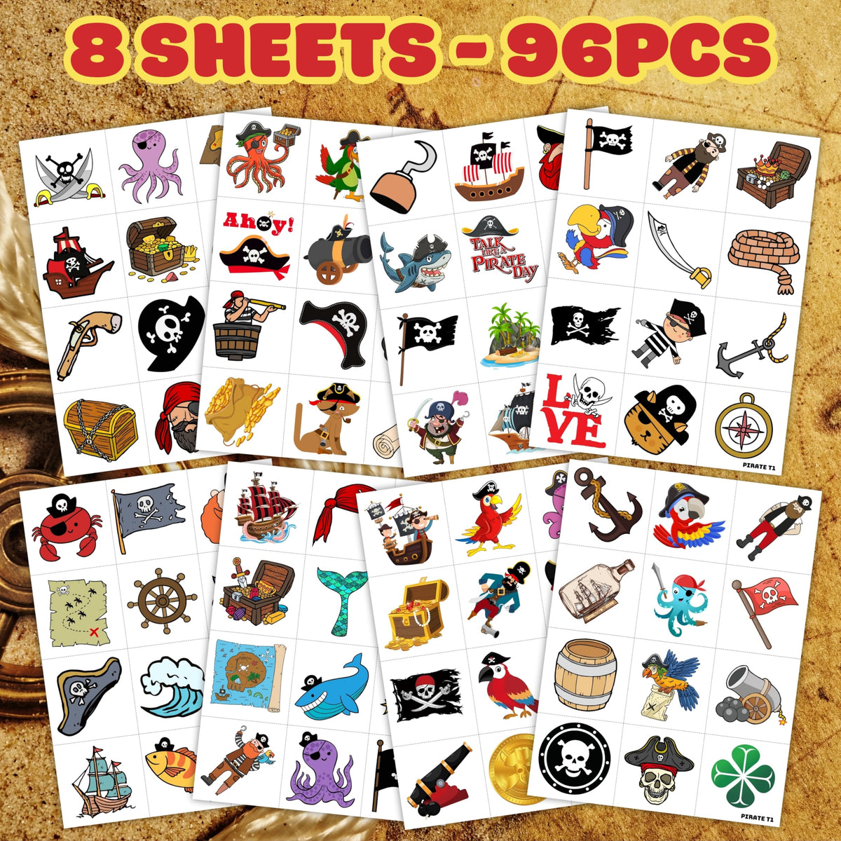 Generic brand spread of multiple tattoo designs showing variety for parties