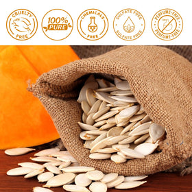 Generic pumpkin seed oil used on face to hydrate and smooth skin overnight