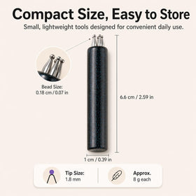 Generic size comparison in hand showing compact pens and ergonomic advantage