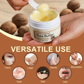 Generic applying shea butter with fingers to show easy absorption and hydration