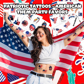 Generic brand full sheet layout with eagles flags fireworks for quick selection benefit
