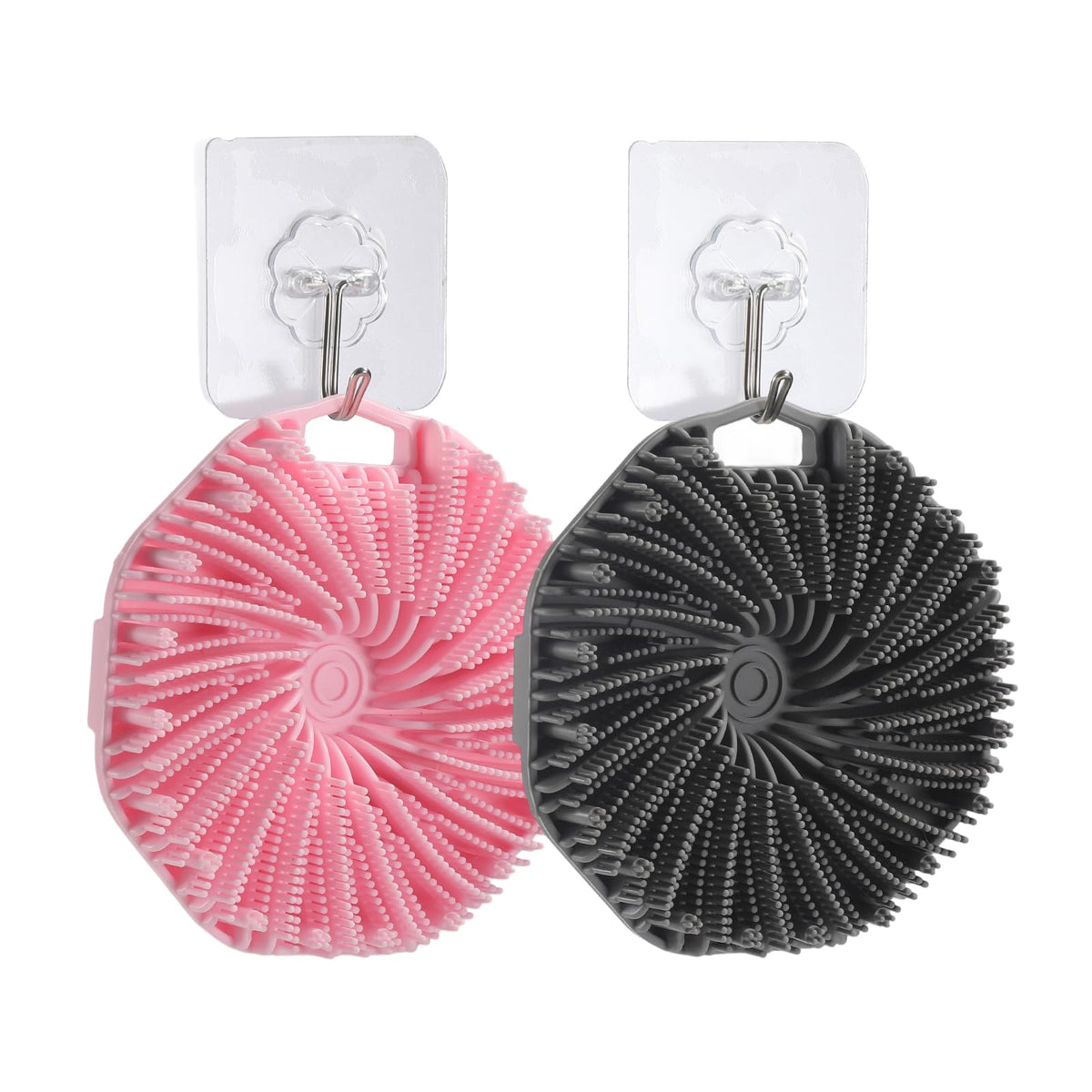 Generic silicone body scrubber front view showing full surface and ergonomic shape for easier cleansing