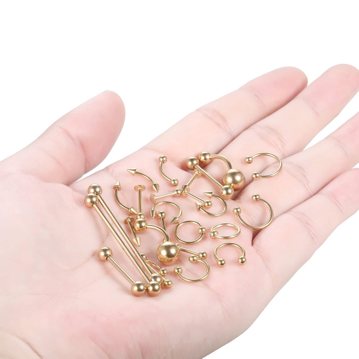 Generic size comparison of 14G and 16G jewelry illustrating correct gauge choice