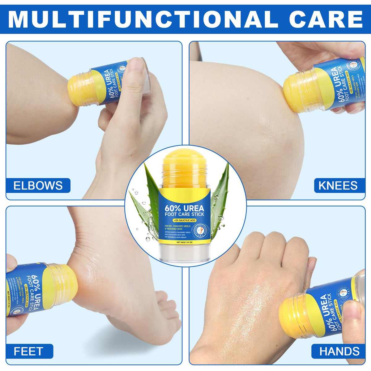 Generic size comparison with hand to show portable heel stick convenience