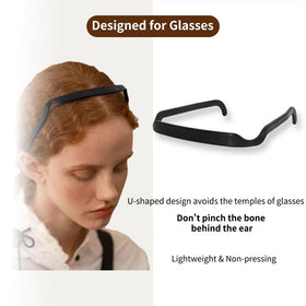 Generic square headband worn in a curly ponytail showing secure hold