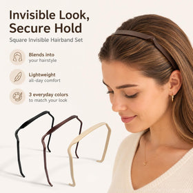 Generic square headband worn in everyday outfit showing comfortable wear