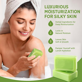 Generic tea tree soap texture close-up revealing gentle exfoliating grains