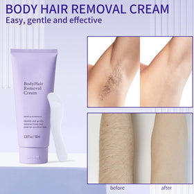 Generic cream texture close-up showing smooth aloe-enriched formula for gentle removal