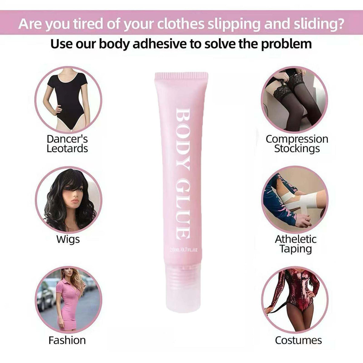 Generic glue texture drop on skin highlighting quick-dry smooth finish benefit