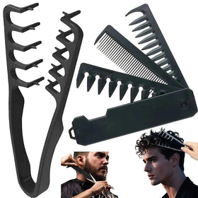 Generic texturizing comb front view showing shape and wide teeth for easy styling