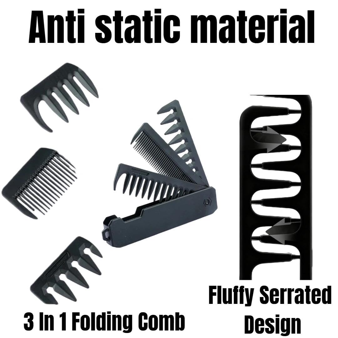 Generic texturizing comb on dresser with grooming items for everyday styling readiness