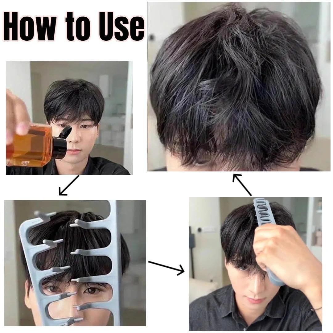 Generic texturizing comb lifting roots to demonstrate airy volume and natural texture