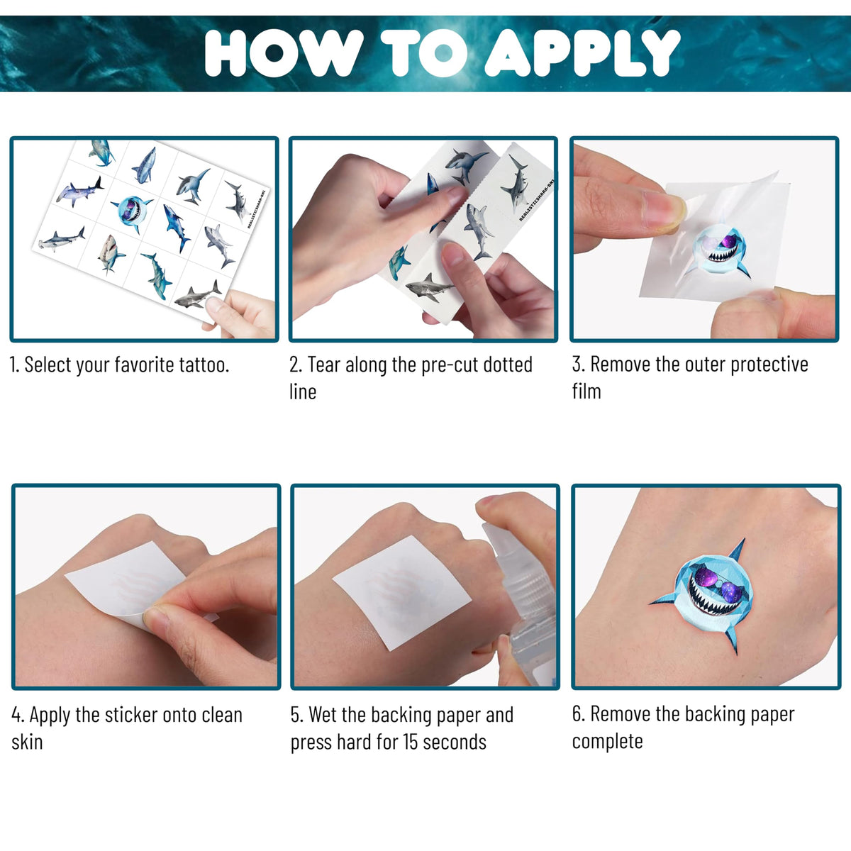 Generic tattoo exposed to water splashes, shows waterproof durability