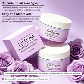 Generic Wonder Lift Cream before and after side profile showing firmer-looking contours