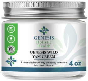 Genesis Wild Yam Root Cream front jar shot showing label and natural branding benefit