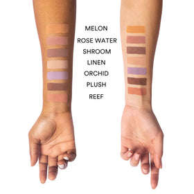 Gen See close-up on eyelid with Rose Water showing long-wear matte finish benefit