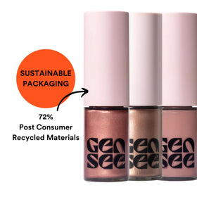 Gen See size comparison next to coin showing 7 ml travel-friendly volume benefit