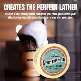 Gentleman Jon close-up of creamy lather demonstrating cushion and smooth razor glide