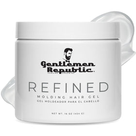 Gentlemen Republic front packaging showing 16oz tub and clean branding benefit long-lasting styling