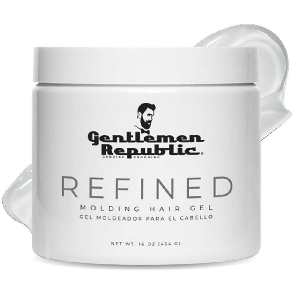 Gentlemen Republic front packaging showing 16oz tub and clean branding benefit long-lasting styling