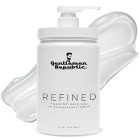 Gentlemen Republic front pump bottle showing size and professional look