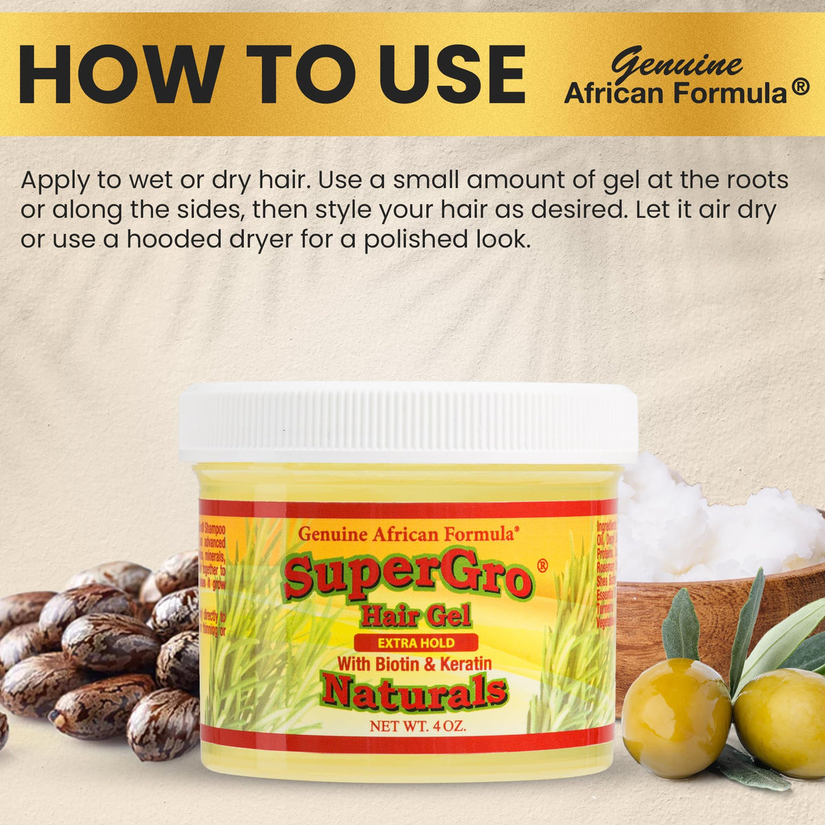 Genuine African Formula gel on fingertips showing easy application