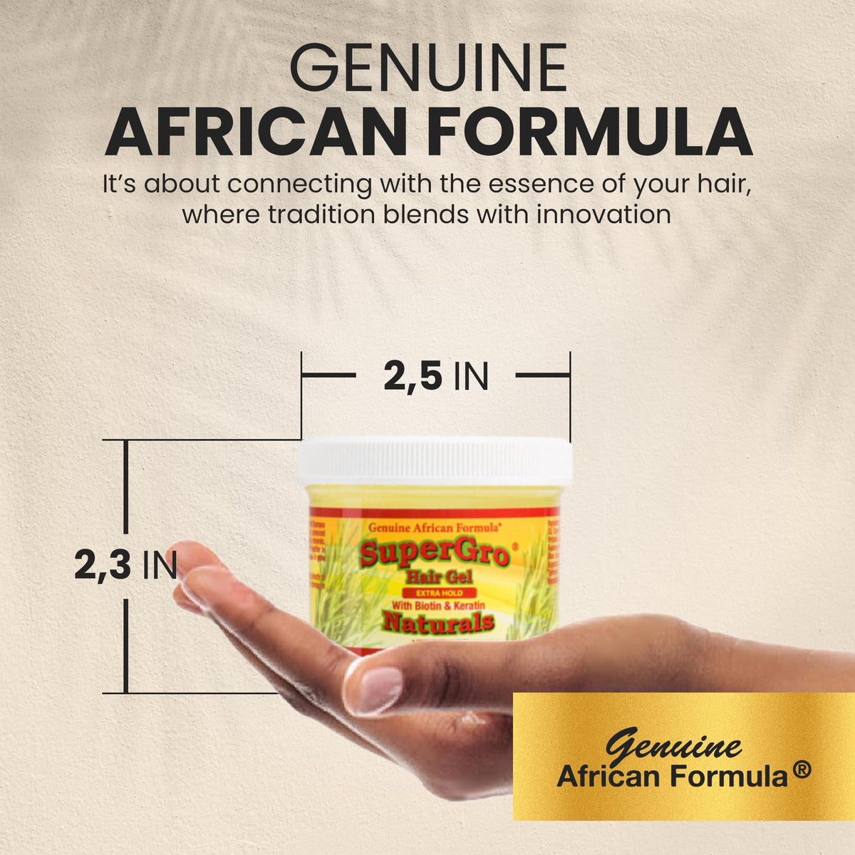 Genuine African Formula botanical ingredients arranged to show natural sources