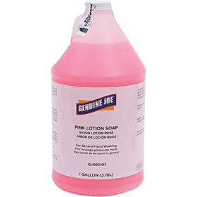 Genuine Joe front view showing gallon jug and label, easy refill benefit