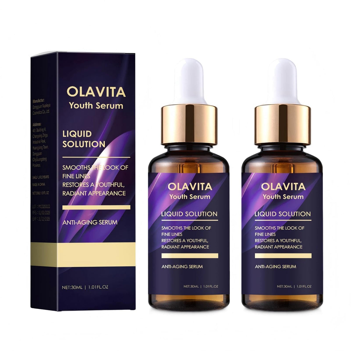 Genvyne Olavita front packaging showing product and two-pack benefit