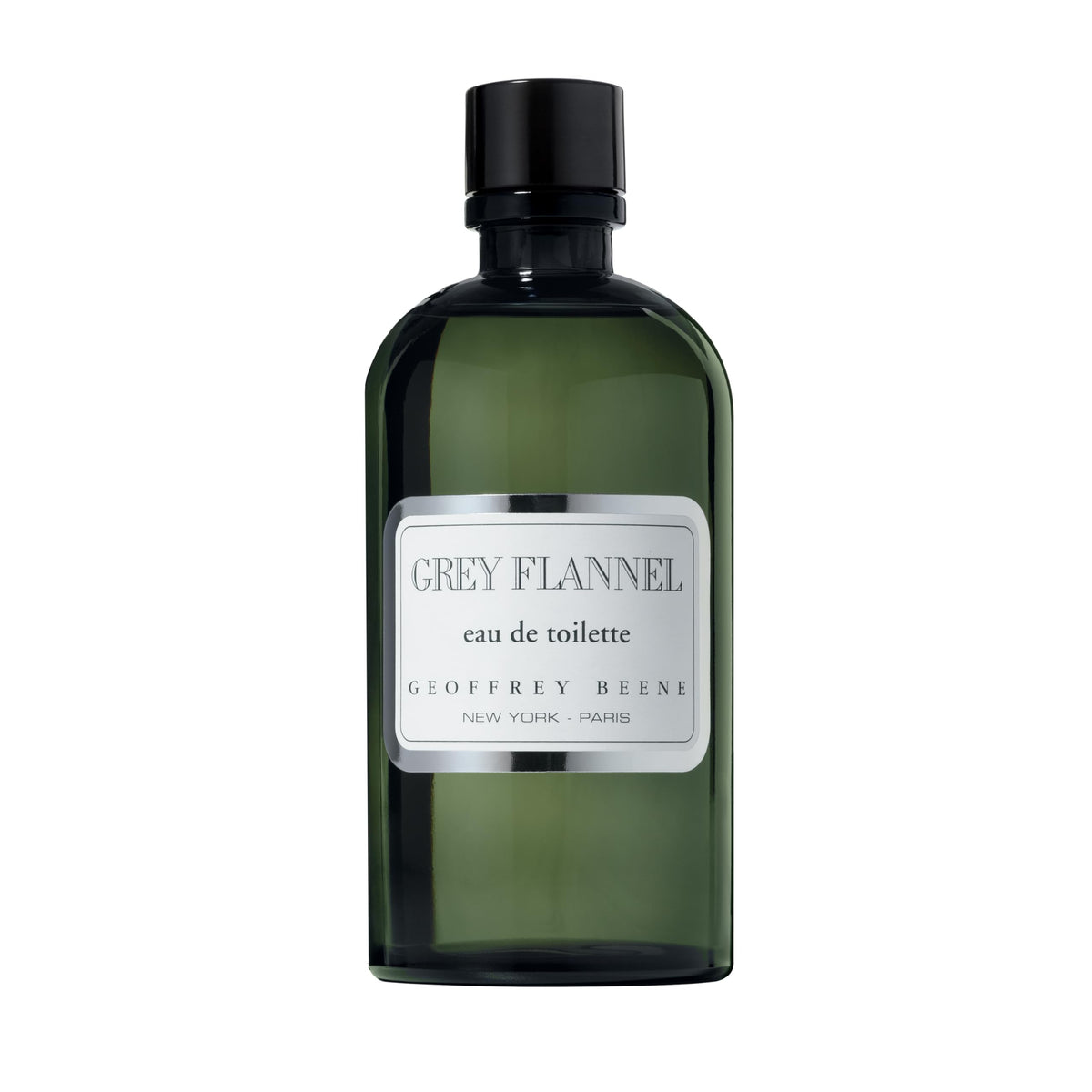 Geoffrey Beene Grey Flannel close-up of bottle base highlighting texture and premium wooden notes