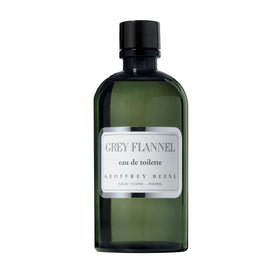 Geoffrey Beene Grey Flannel close-up of bottle base highlighting texture and premium wooden notes