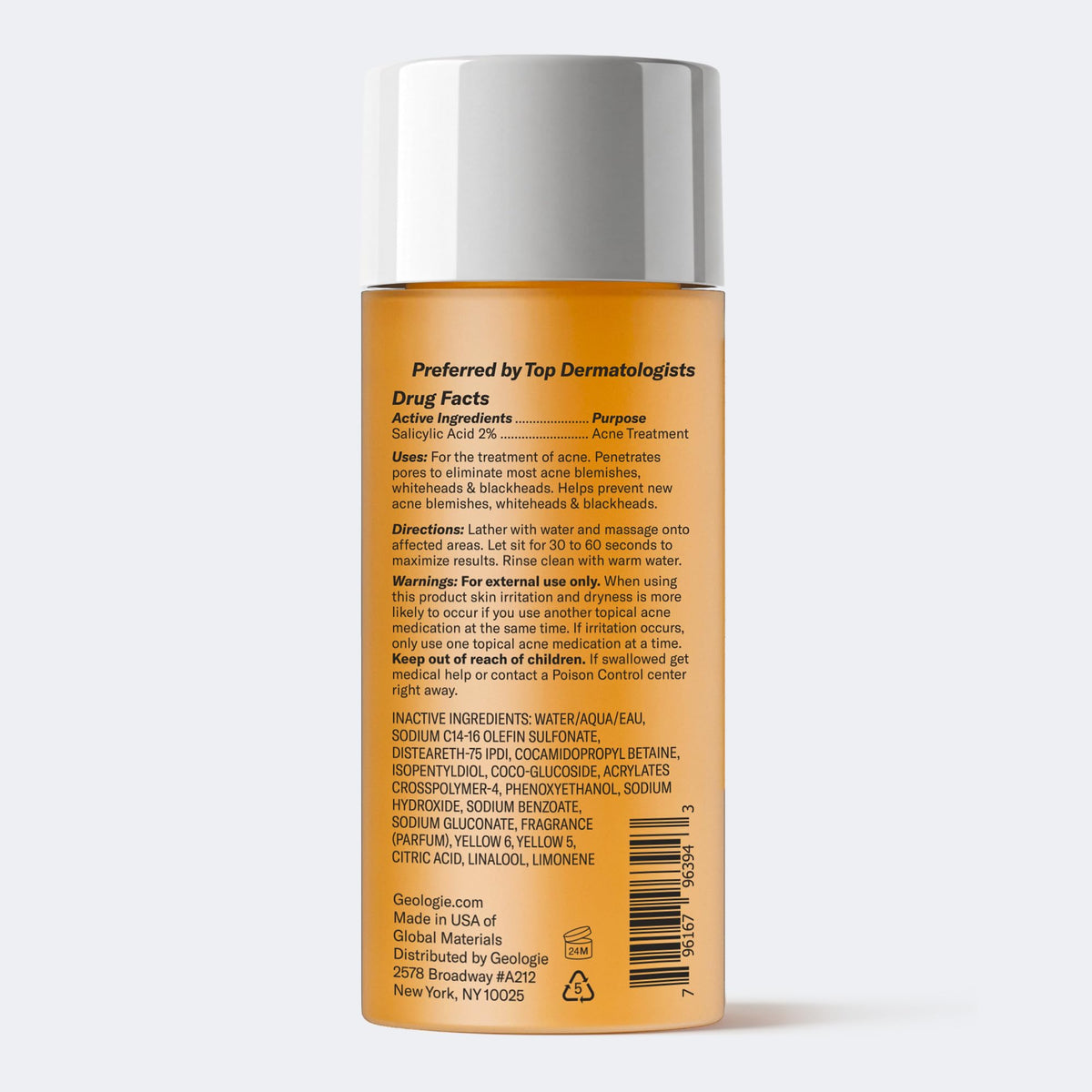 Geologie bottle staged on bathroom counter illustrating everyday routine integration benefit
