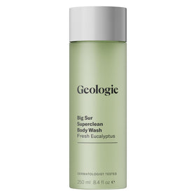 Geologie Big Sur front bottle showing label and sleek design for easy storage