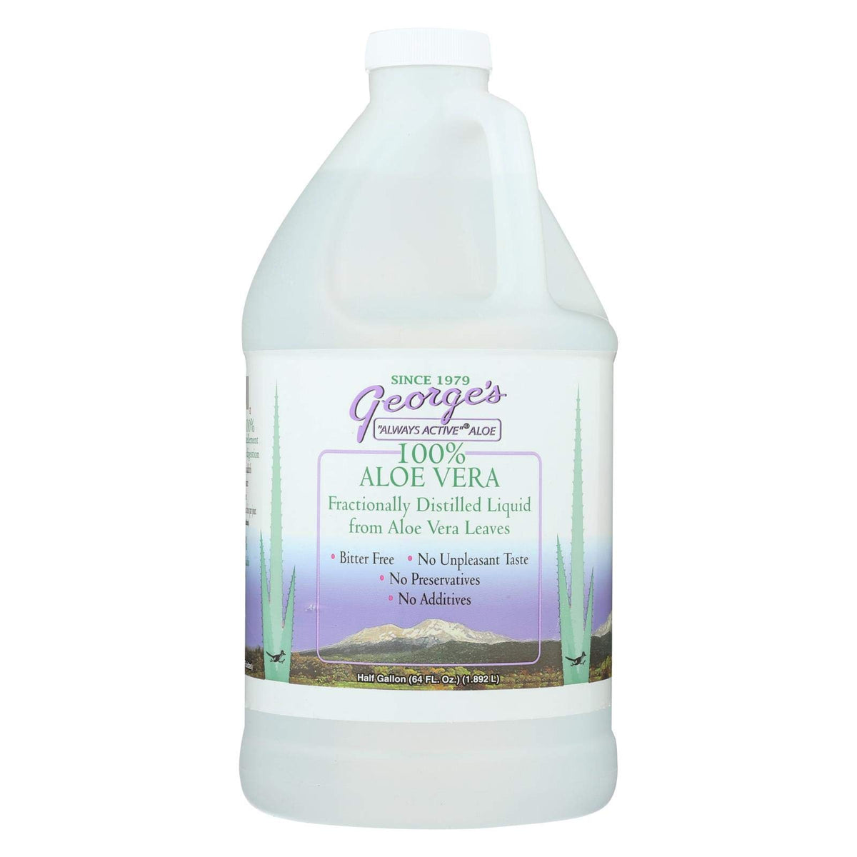 George s Aloe Vera front label showing size and clean formulation benefits