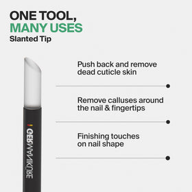 GERMANIKURE stick in hand pushing cuticle demonstrating precise control and safety