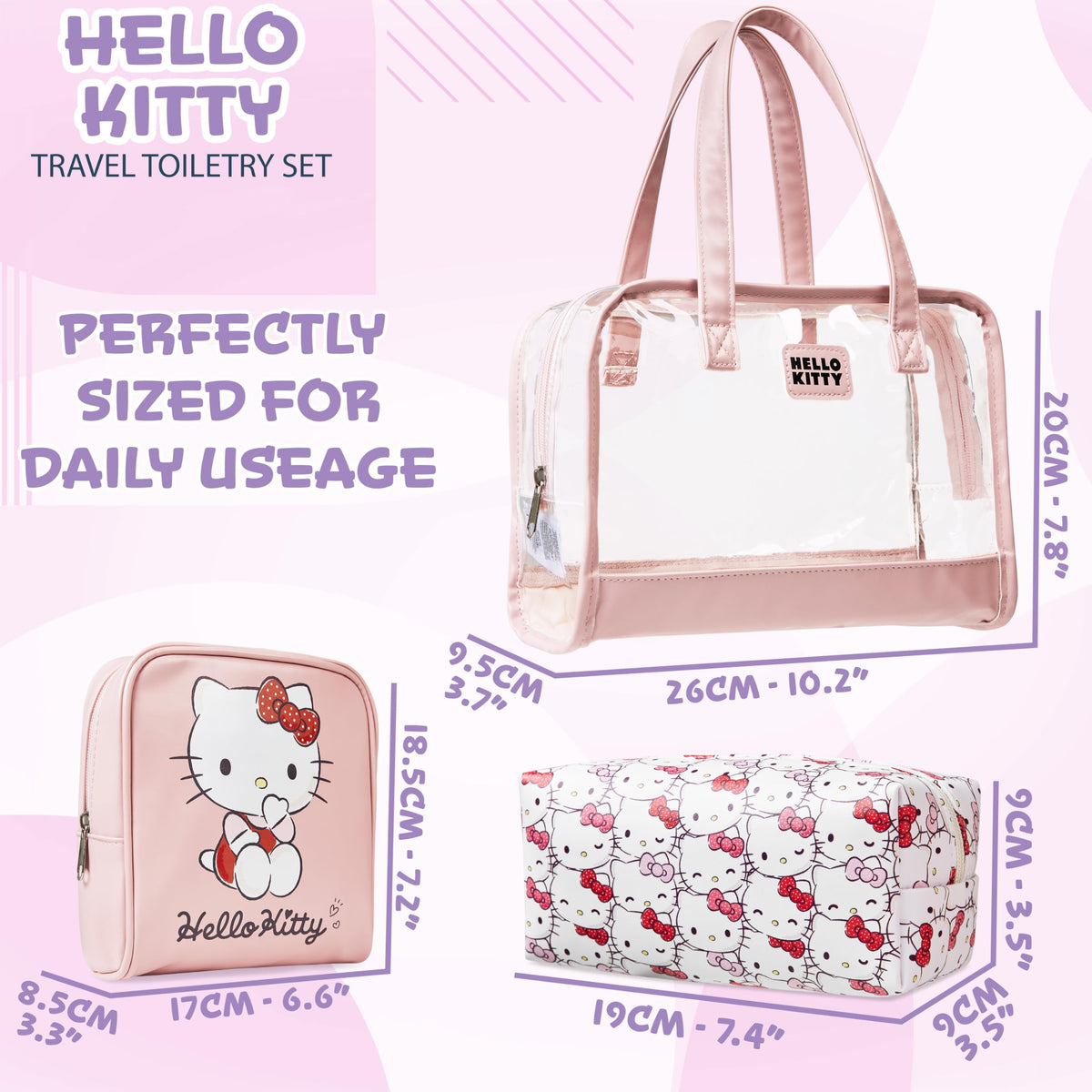 Get Trend Hello Kitty bags in travel setting illustrating easy portability