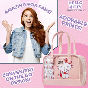 Get Trend Hello Kitty medium pouch open displaying organized cosmetics