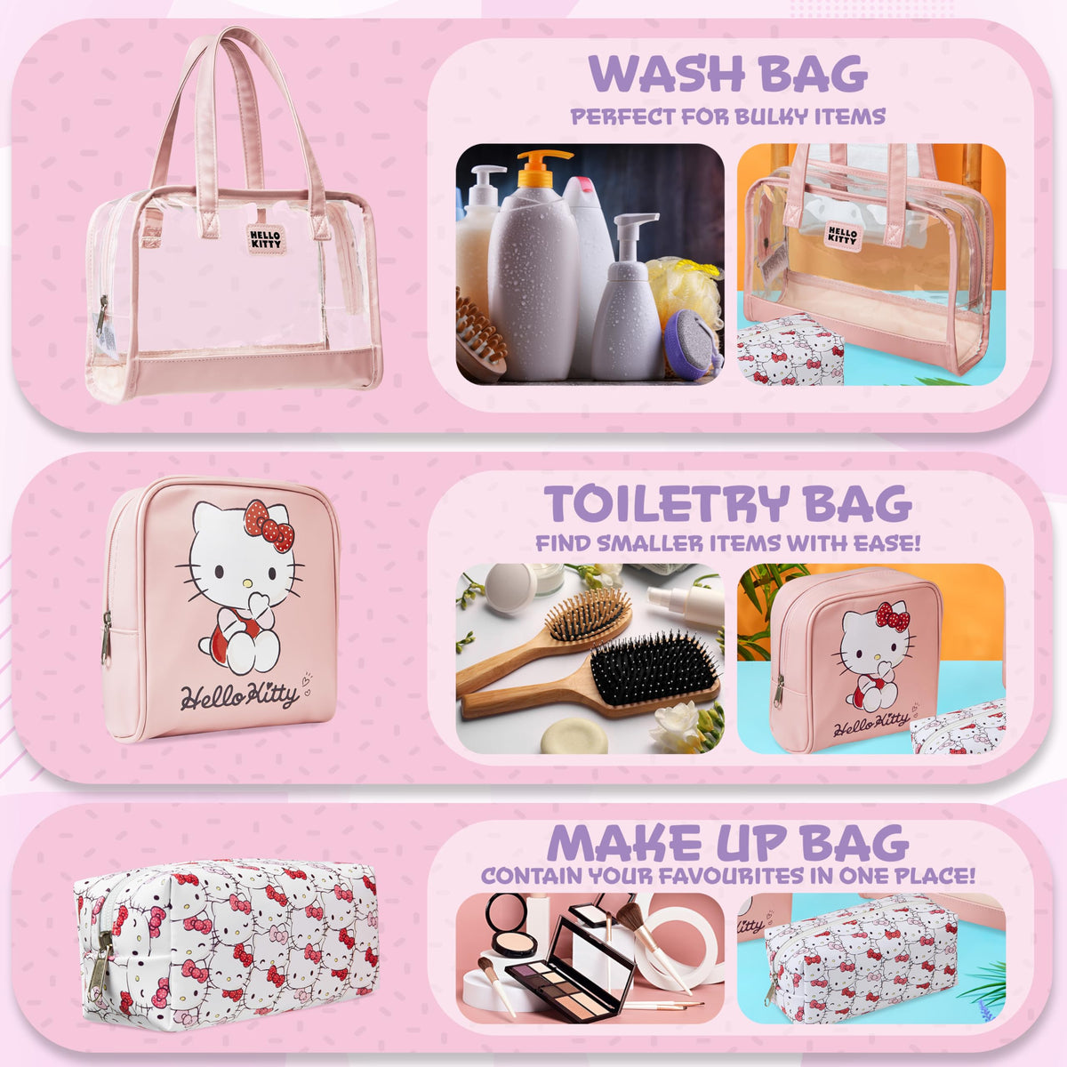 Get Trend Hello Kitty small pouch filled with lip products and tools