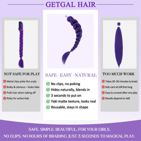GetGal installed braid on back of head displaying comfortable secure fit