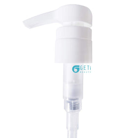 Geti Beauty pump installed on a 1-liter salon bottle demonstrating fit