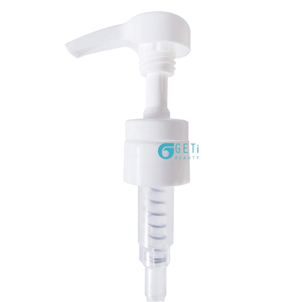 Geti Beauty pumps on a bathroom counter showing tidy, professional look