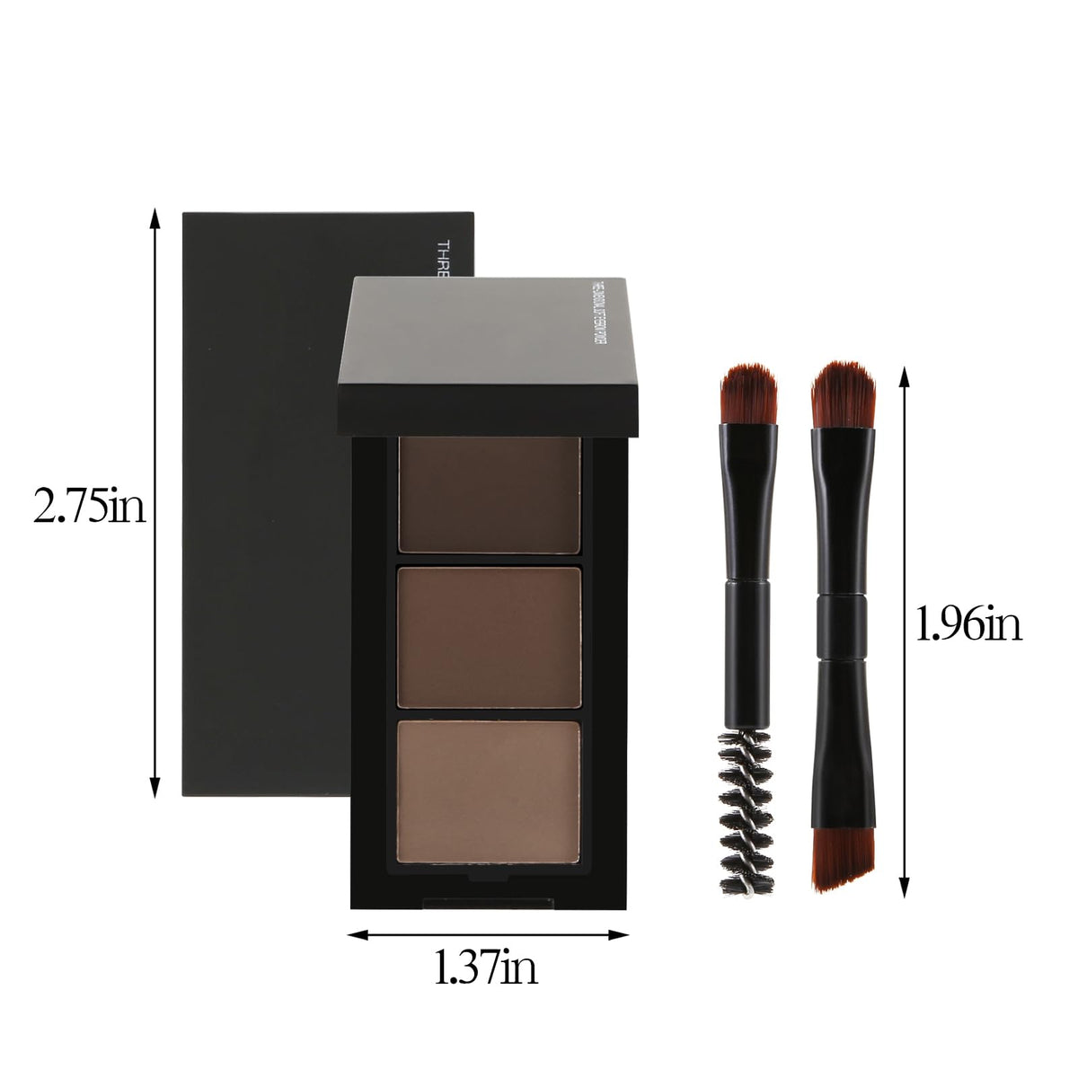 GEUUFEA applying brow powder with angled brush to fill sparse areas for definition