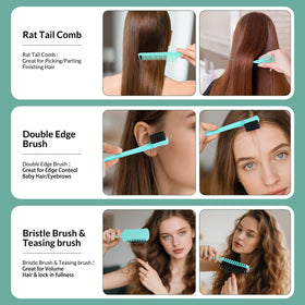 GFDCK brush held in hand to show scale and easy portability for on-the-go use