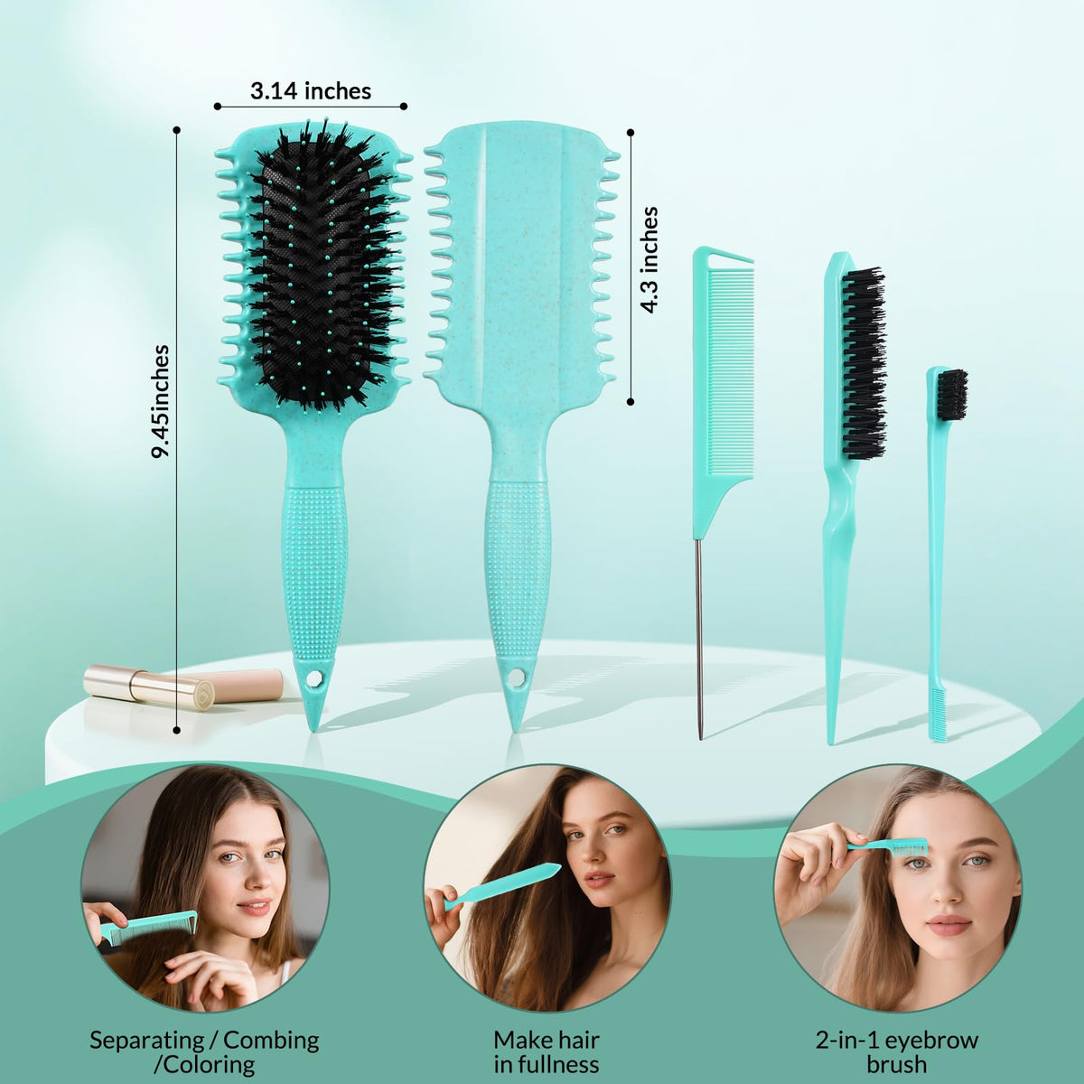 GFDCK brush refreshing dry curls to redefine shape and reduce flyaways