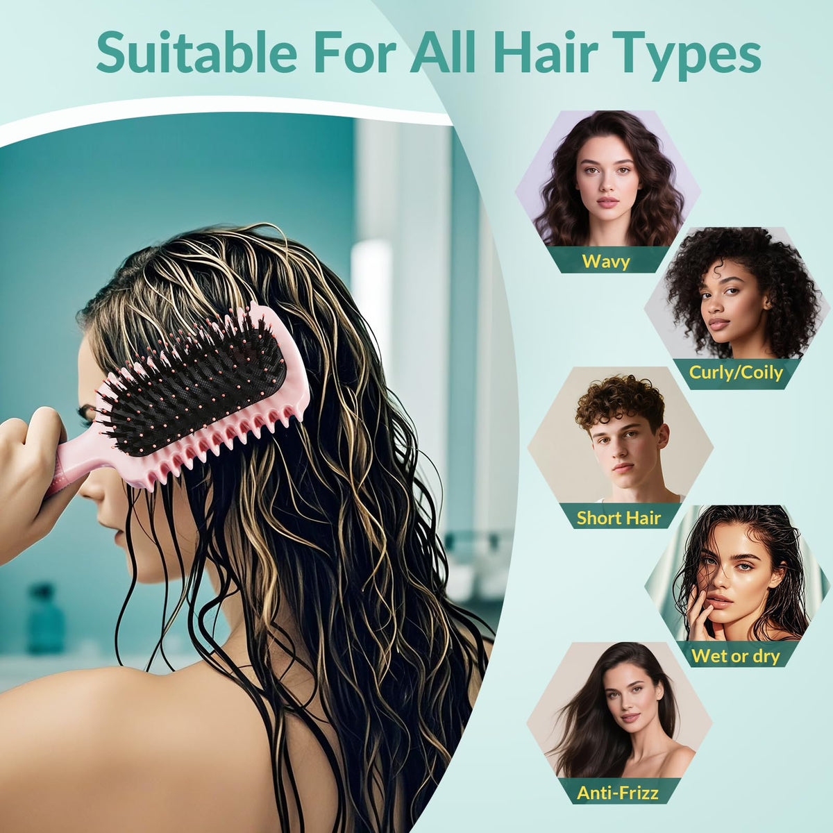 GFDCK close-up premium bristles smoothing strands to reduce frizz