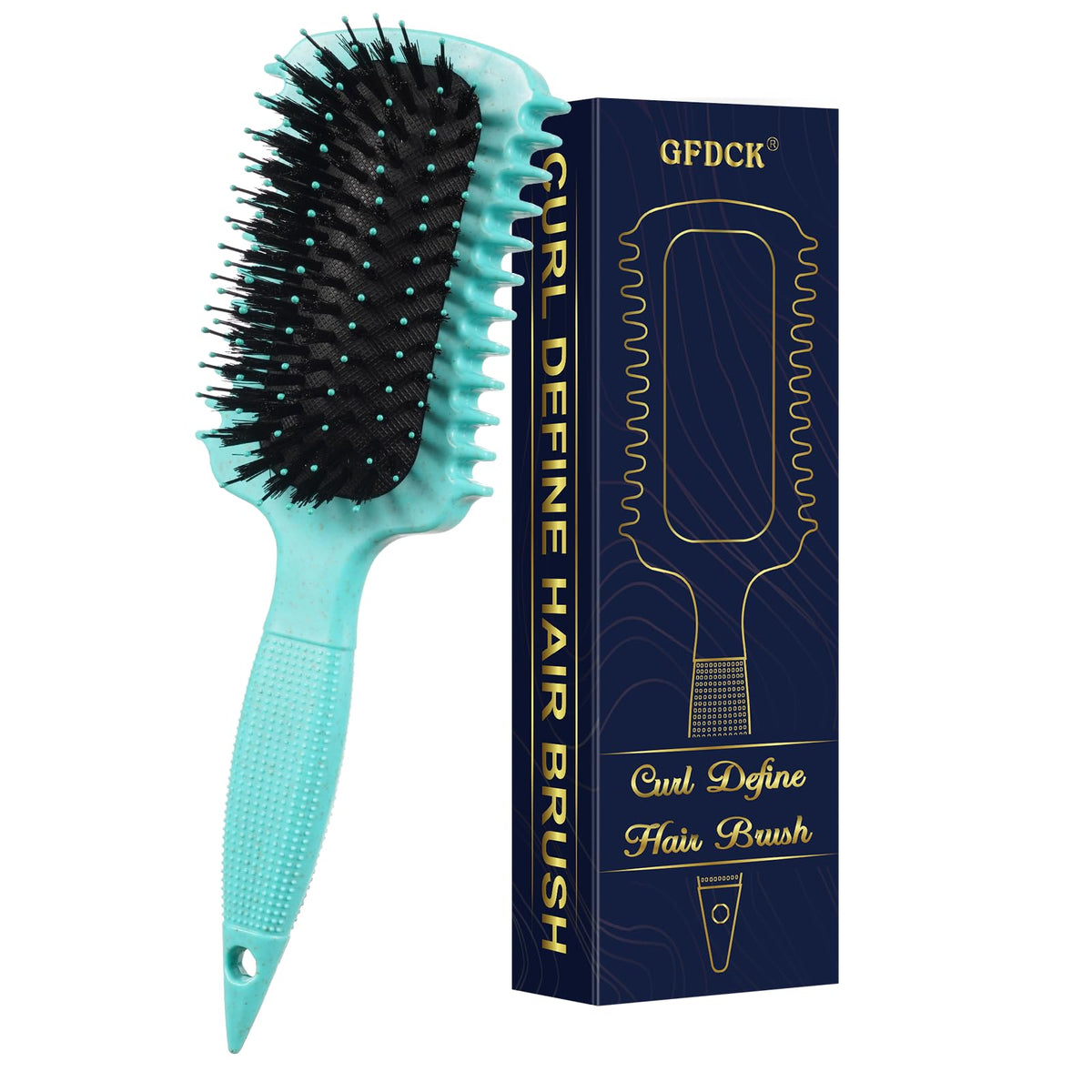 GFDCK brush in lifestyle setting with defined curls for polished everyday looks