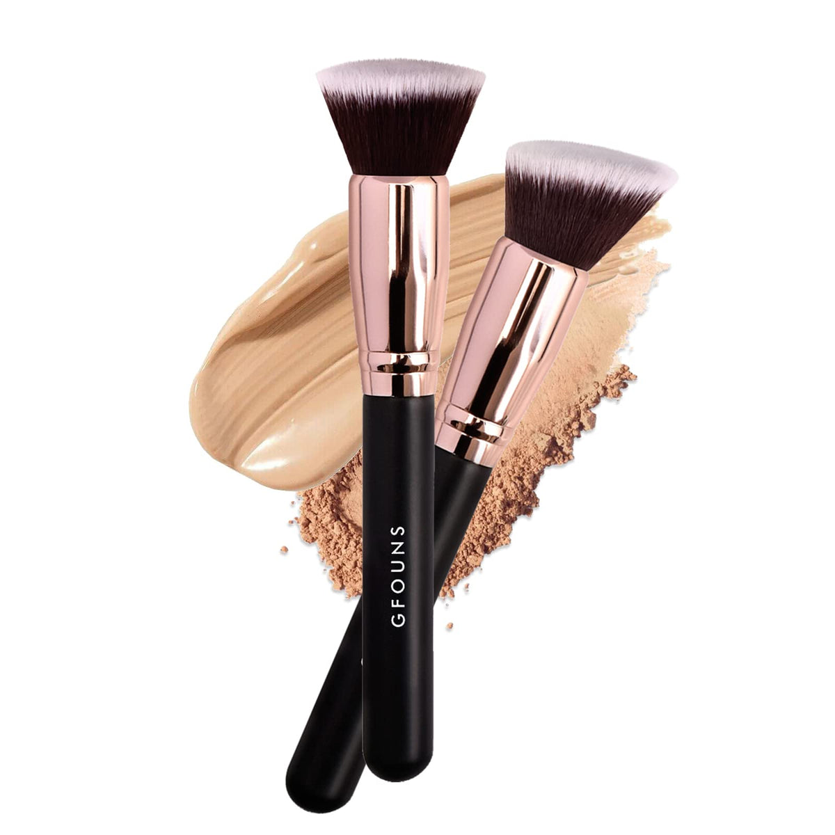GFOUNS flat top brush front view showing smooth buffing for flawless finish